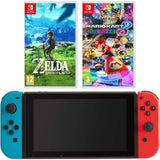 Nintendo Switch - Neon Blue and Red Joy-Con Zelda and Mario Kart Bundle
