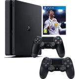 PlayStation 4 Slim 1 Tera + Fifa 18 Arabic + Two Controllers