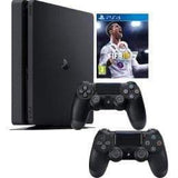 PlayStation 4 Slim 1 Tera + Fifa 18 Arabic + Two Controllers